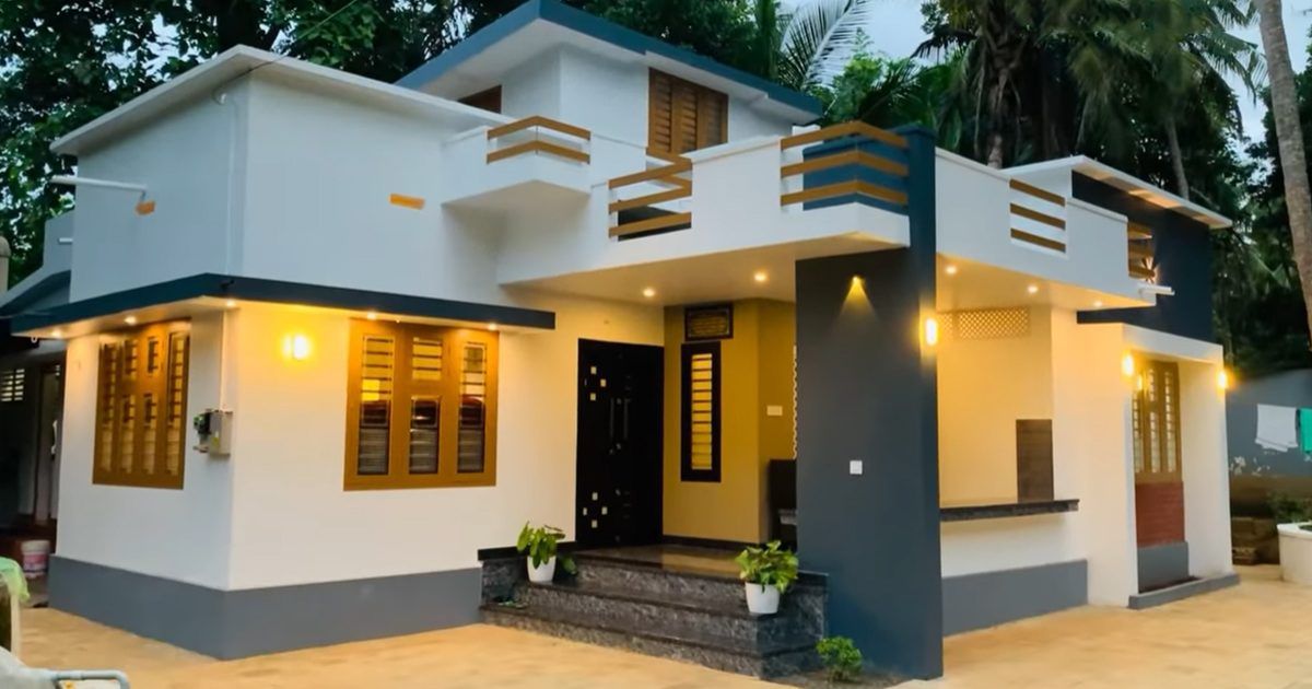 19 Lakh 1300 SQFT 2 BHK House Plan Malayalam